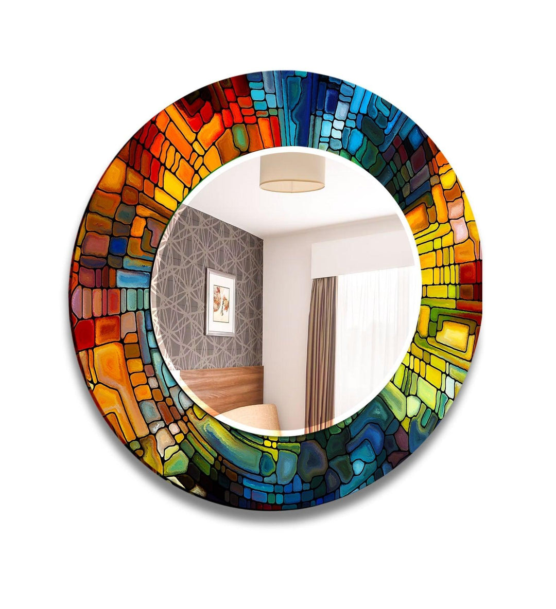 Unique Stained Glass Mirror designs that will add personality to any space.