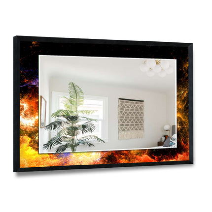 Abstract Tempered Glass Wall Mirror