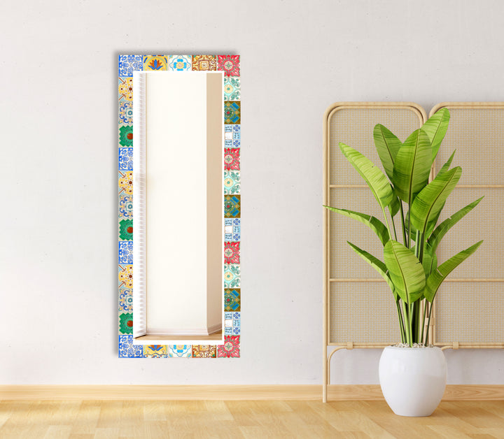 Green Mosaic Wall Mirror long mirror