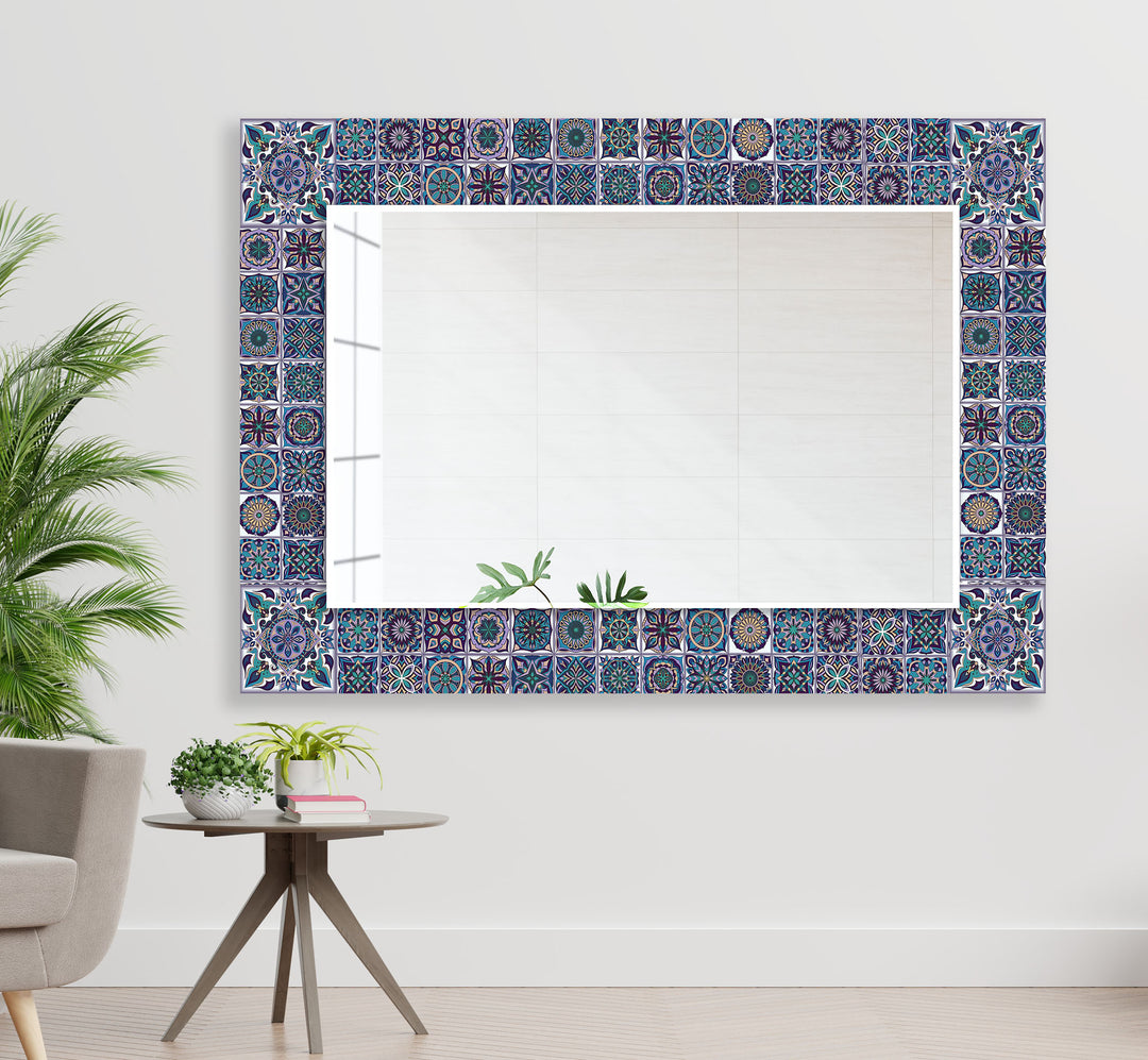 Green and Blue Mandala Wall Mirror full body mirror
