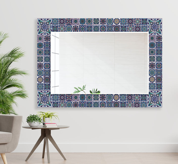 Green and Blue Mandala Wall Mirror full body mirror
