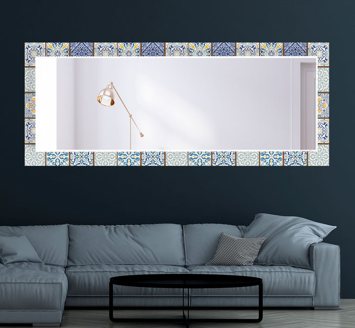 Brown & Blue Mosaic Wall Mirror oversized wall mirrors
