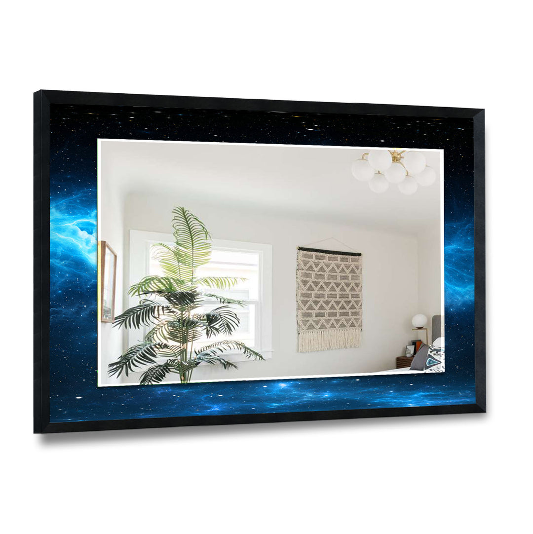 Blue & Black Abstract Wall Mirror Stained Glass Wall Mirror
