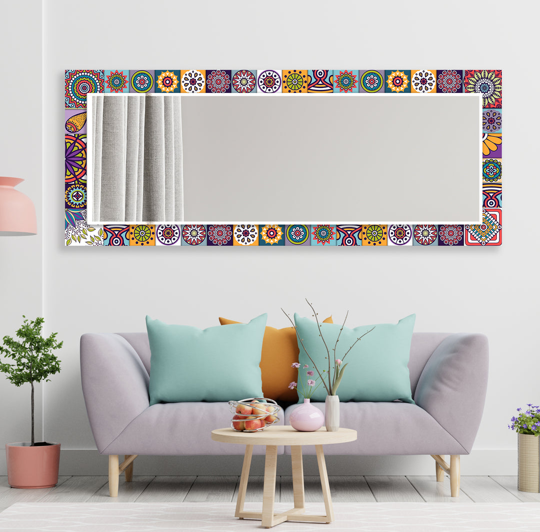 Colored Mosaic Wall Mirrors Square Mirror
