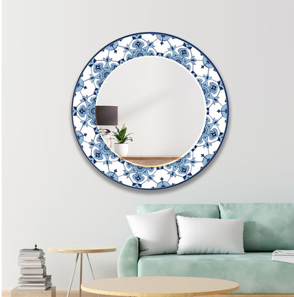 Mandala Round Tempered Glass Wall Mirror