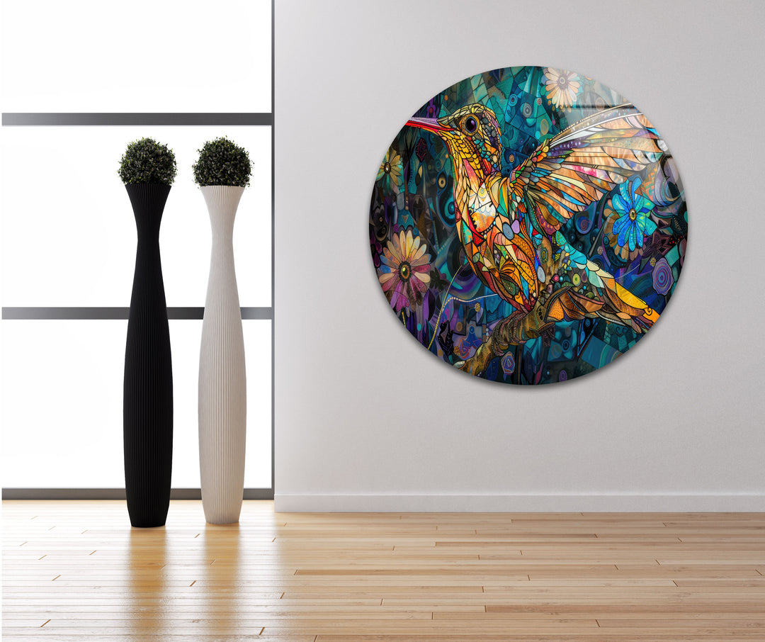 Colored Hummerbird Glass Wall Art art glass wall art, glass wall art pictures