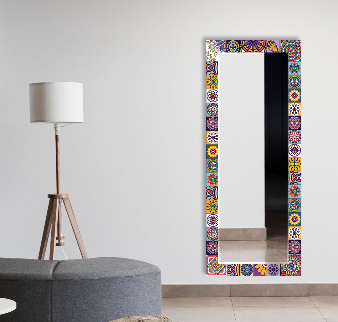 Colored Mosaic Wall Mirrors Rectangle Mirror
