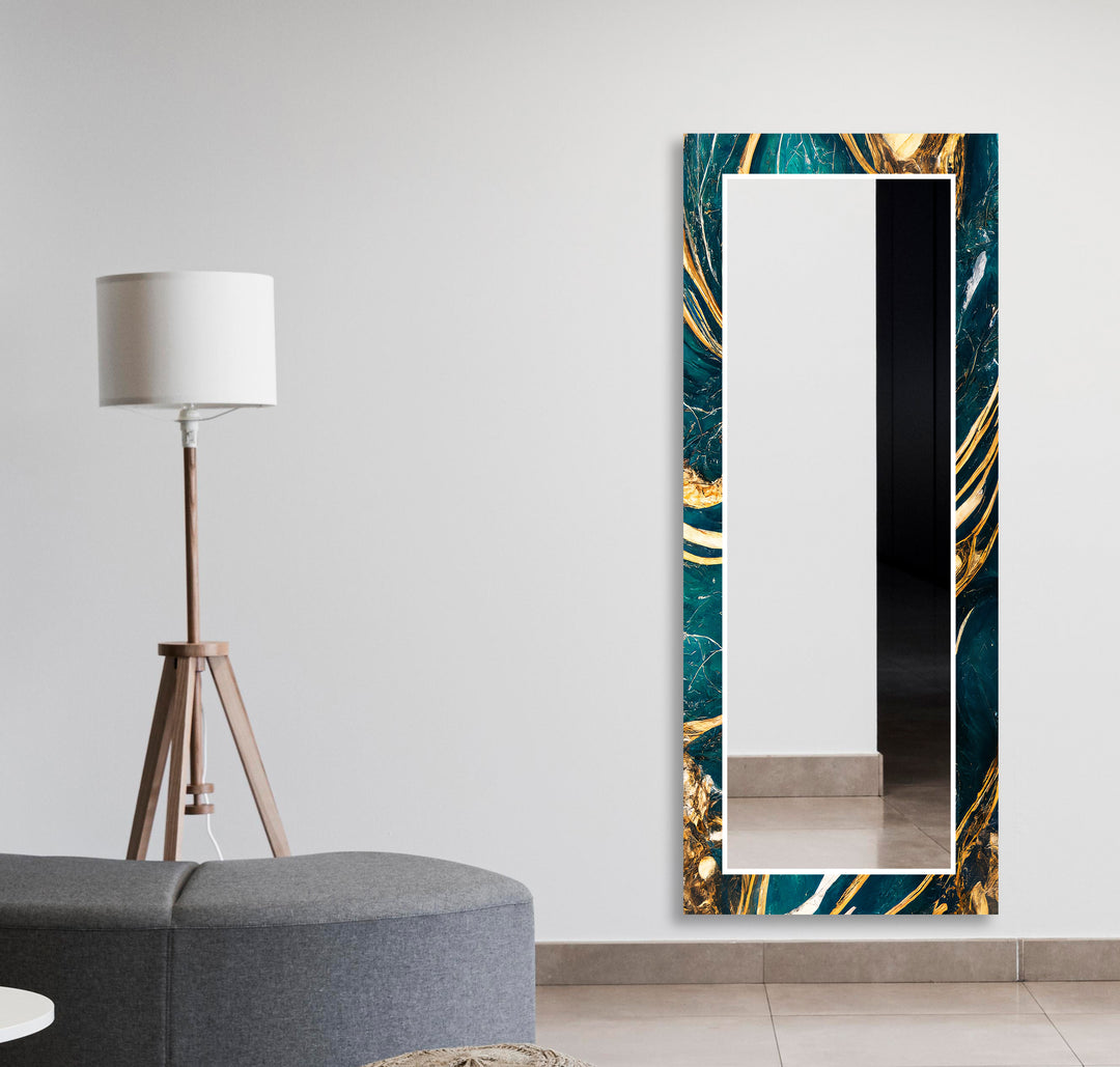 Green Marble Wall Mirrors Long Mirror