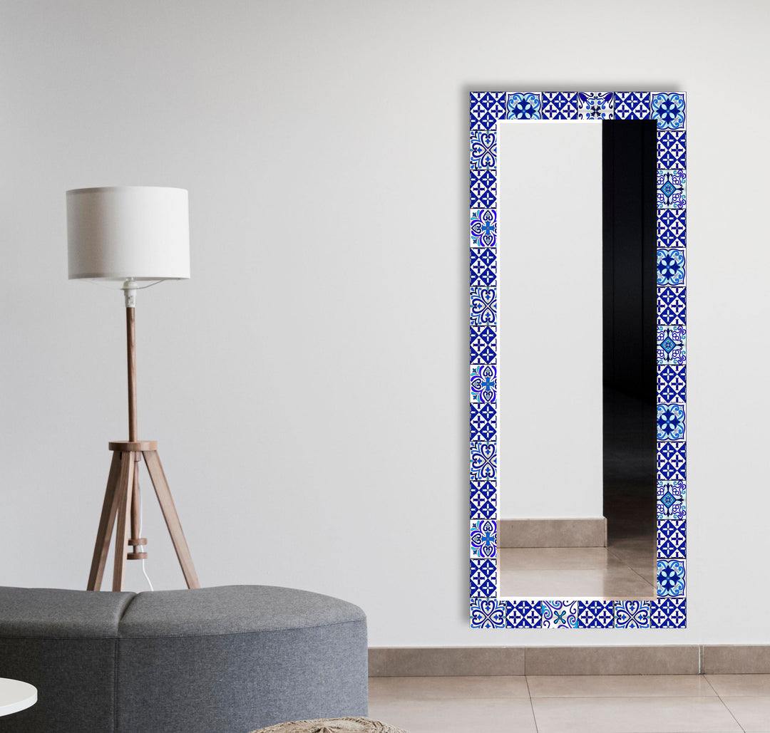 Blue Majestic Mosaic Wall Mirror modern mirror
