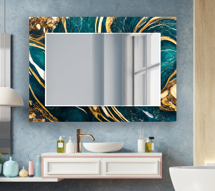 Green Marble Wall Mirrors Dining Room Mirror
