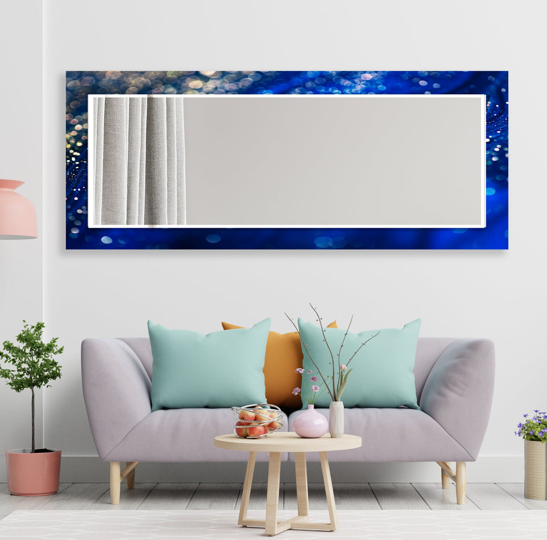 Shiny Blue Abstract Wall Mirror Huge Wall Mirror
