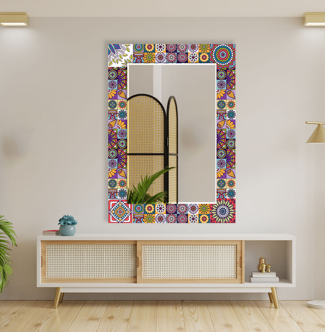 Colored Mosaic Wall Mirrors Living Room Wall Mirror
