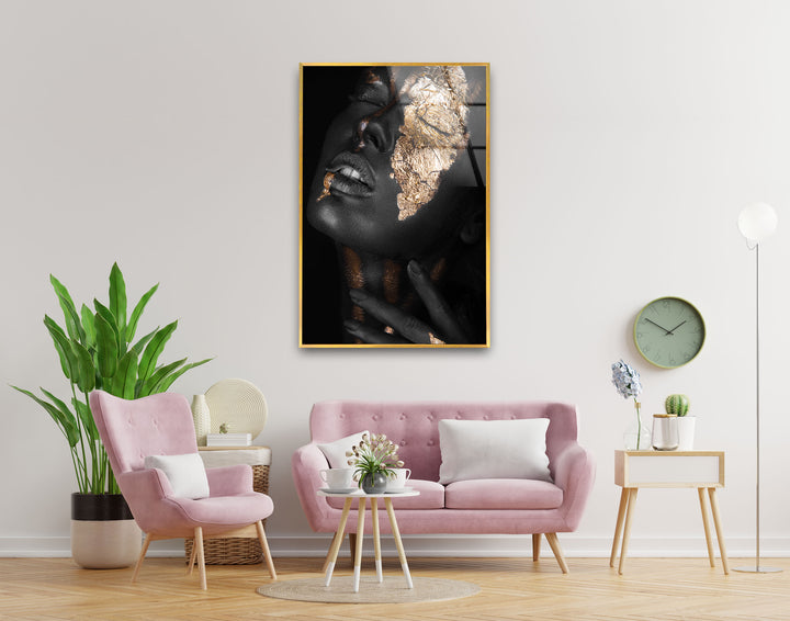 Gold Woman Tempered Glass Wall Art - MyPhotoStation