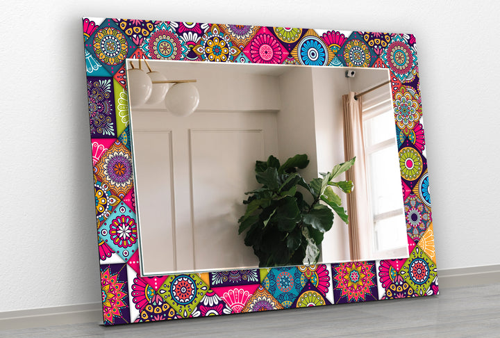 Red and Pink Mandala Wall Mirror unique mirrors
