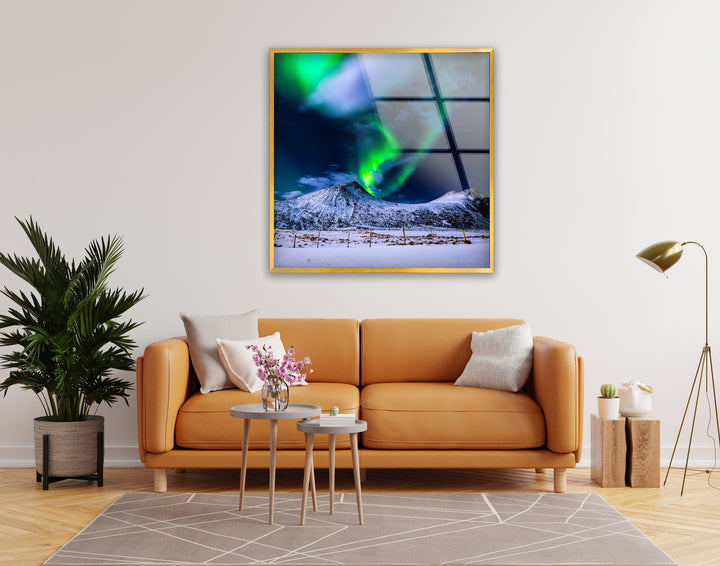 Northen Green Lights Glass Wall Art custom glass pictures, glass art prints