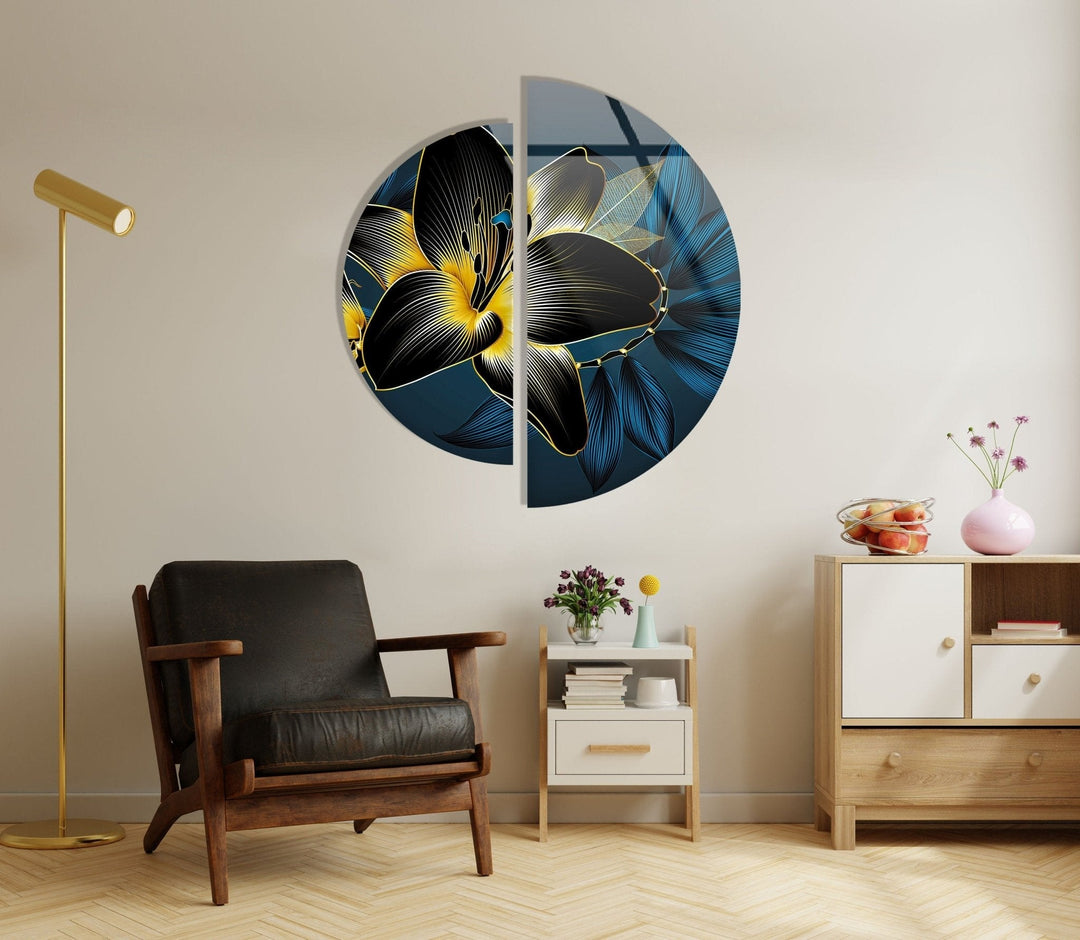 Dark Abstract Flower Glass Wall Art art glass wall art, glass wall art pictures
