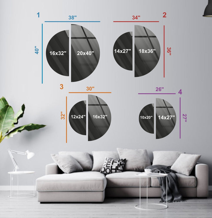 2 Pieces Half Circle Nebula Star and Space Glass Wall Art