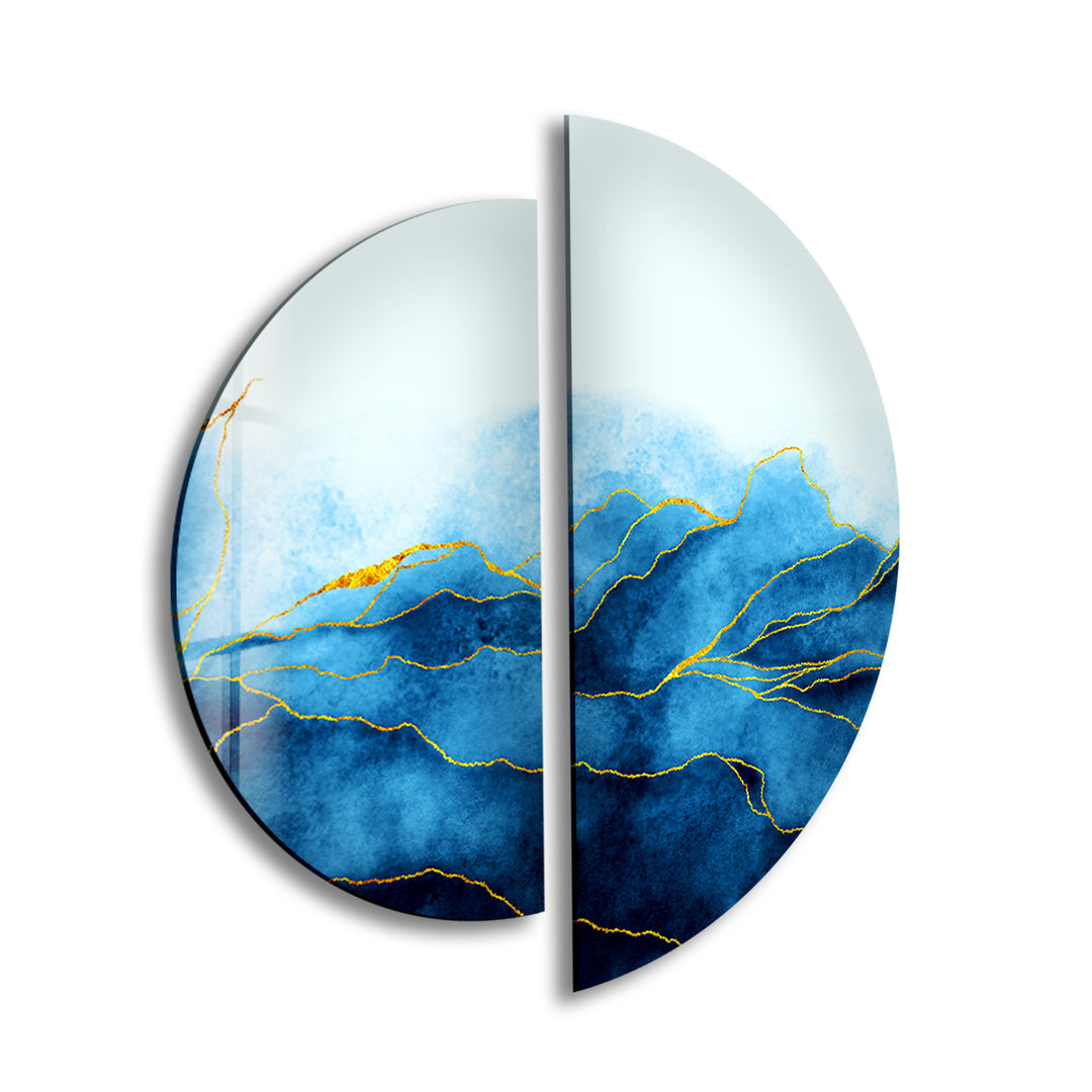 2 Piece Blue Floral Glass Wall Art art glass wall art, glass wall art pictures
