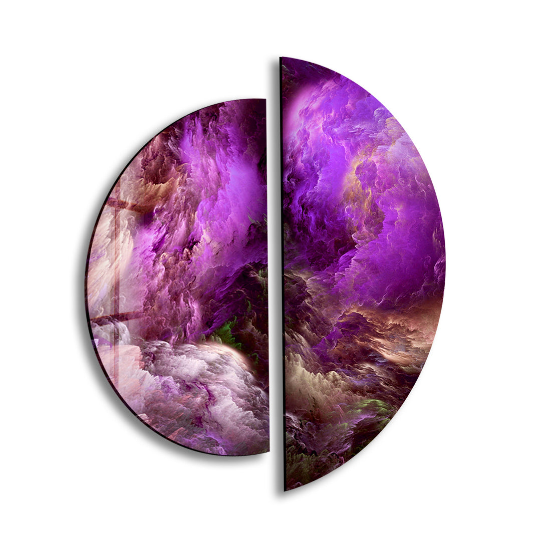 2 Piece Purple Smokey Abstract Glass Wall Art art glass wall art, glass wall art pictures
