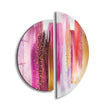 2 Piece Pink Abstract Tempered Glass Wall Art