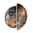 2 Piece Copper Abstract Tempered Glass Wall Art