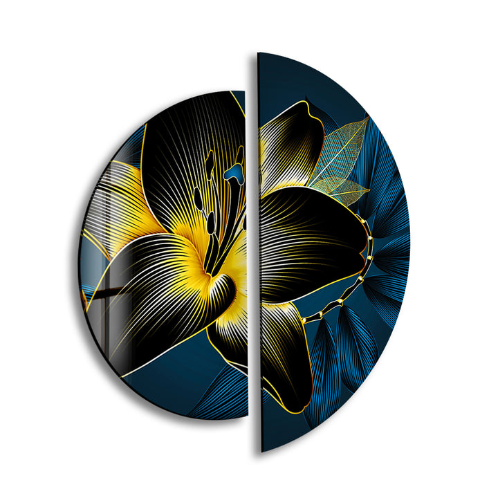 Dark Abstract Flower Glass Wall Art stained glass wall art, stained glass wall decor
