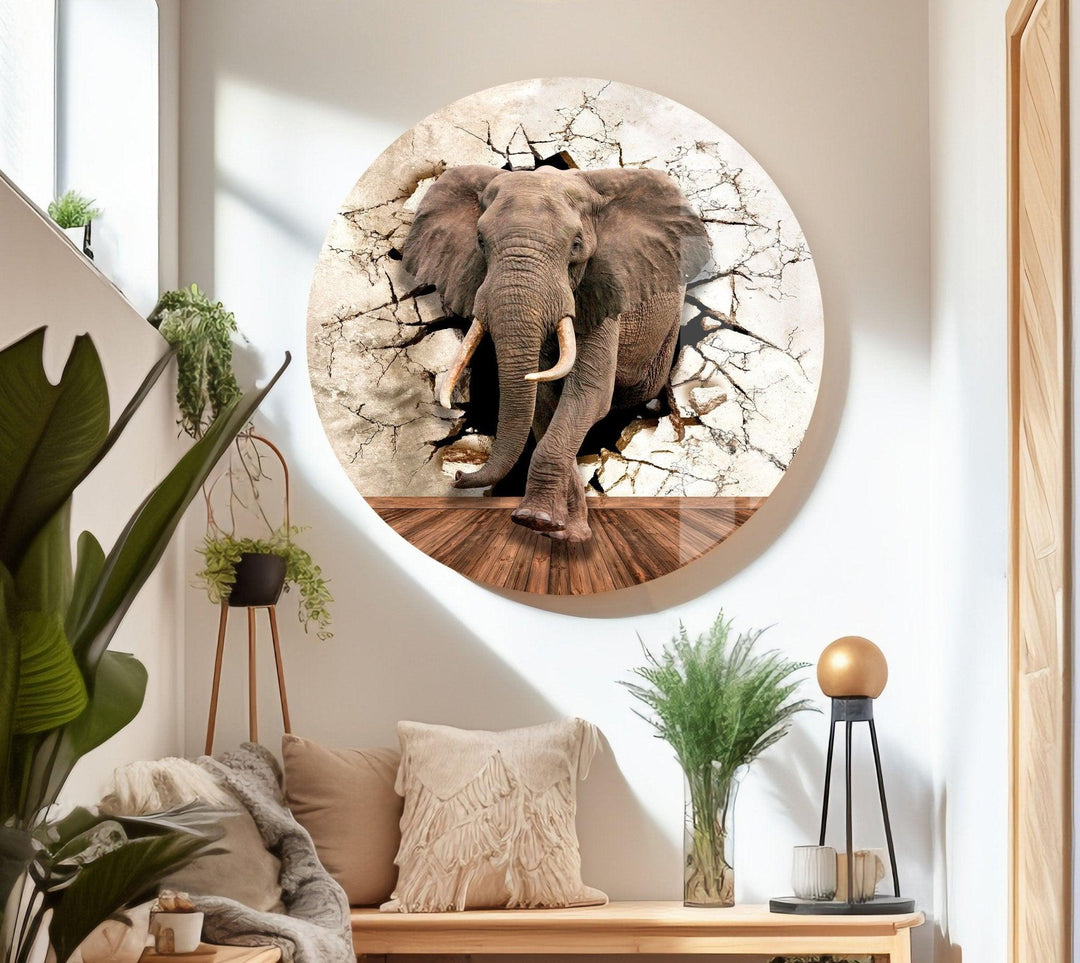 3D Elephant Glass Wall Art stained glass wall art, stained glass wall decor