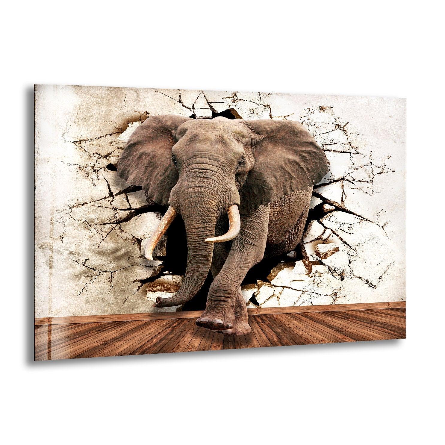 Glass Wall Art, Tempered Glass, Wall Decoration, Elephant, Modern shops Tempered Glass, Abstract Elephant Glass Wall Art,