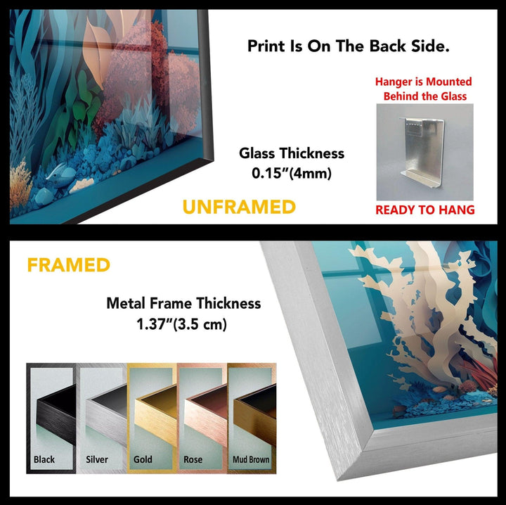 3D Fishes Paint Glass Wall Art