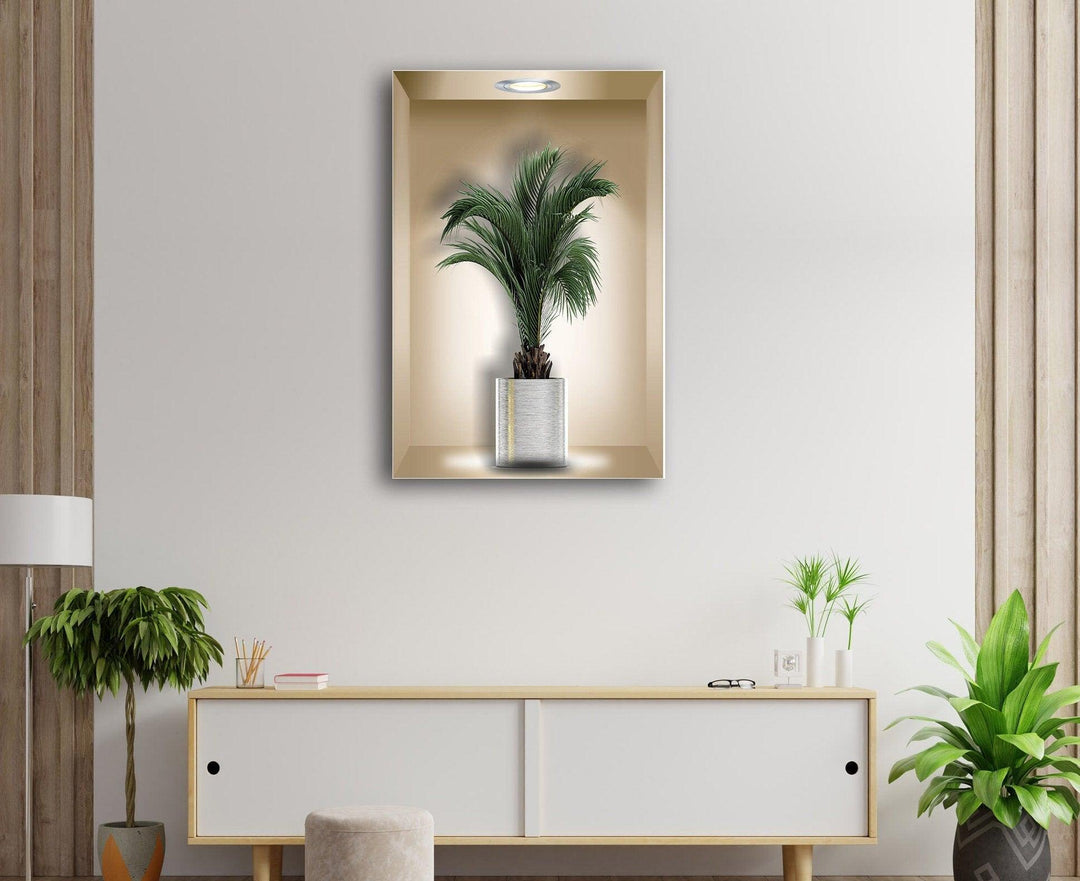 3D Niche Botanical Flower Glass Wall Art, custom glass pictures, glass art prints