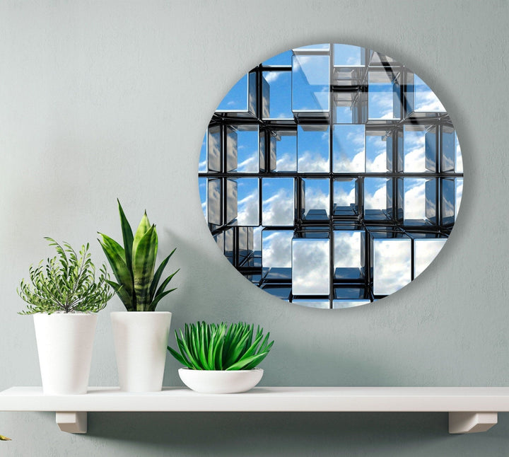 3D Window Round Glass Wall Art glass image printing, glass prints from photos
