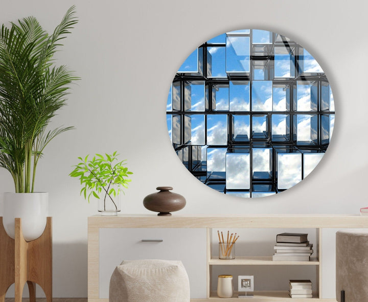 3D Window Round Glass Wall Art Glass Printing Wall Art, Print photos on glass
