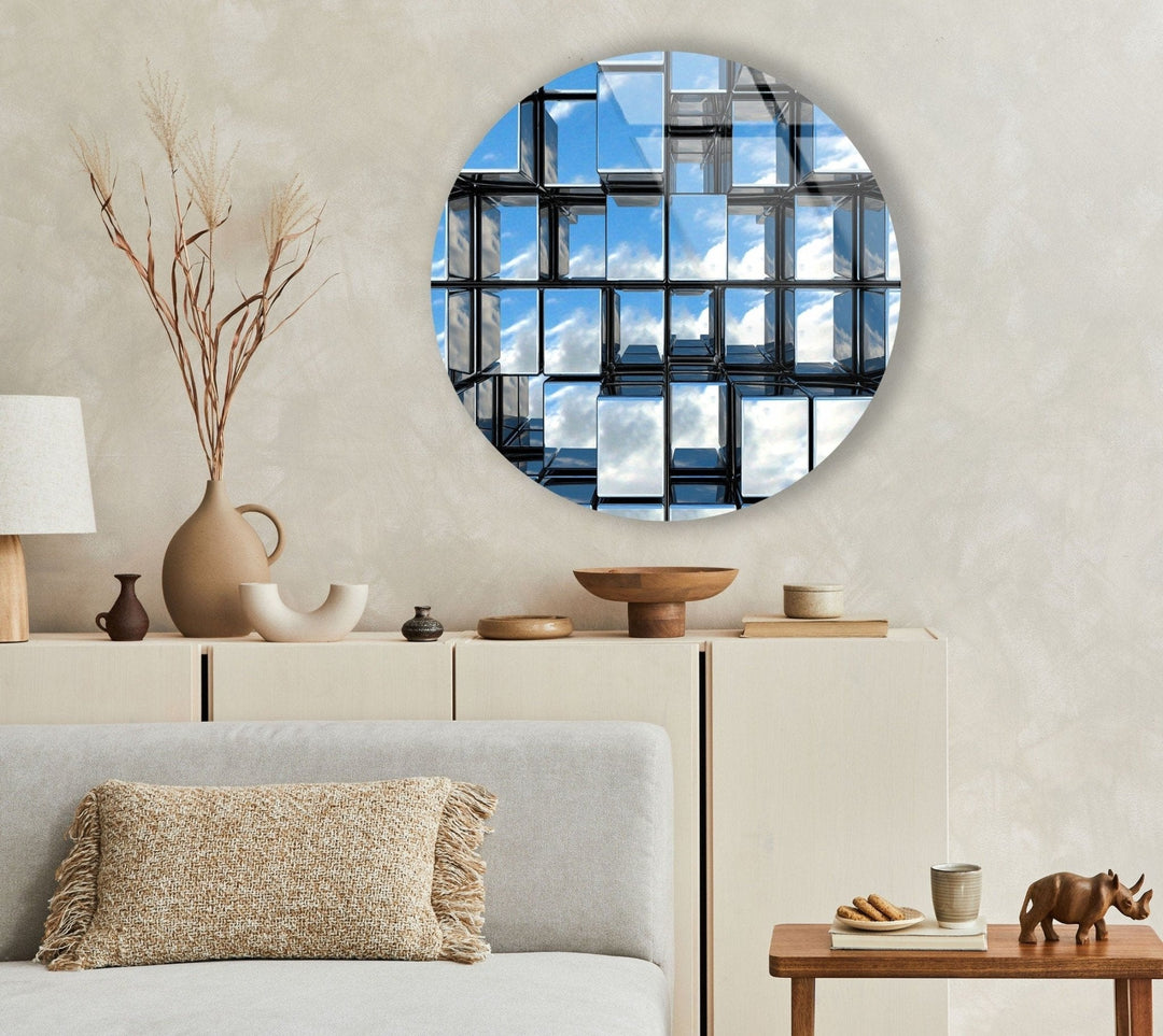 3D Window Round Glass Wall Art glass photo prints, glass picture prints
