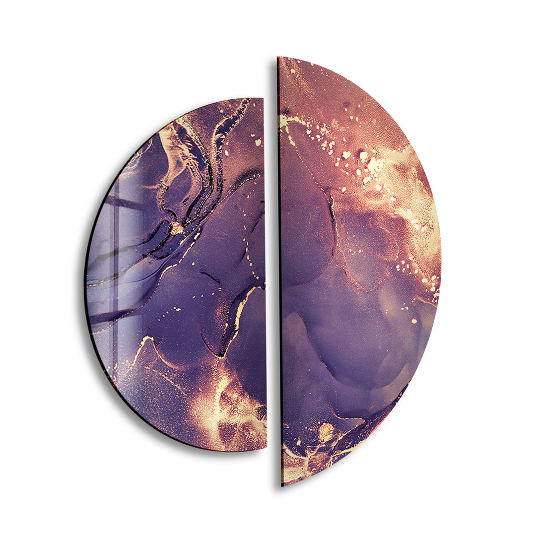 Abstract Marble Purple Glass Wall Art print picture on glass, Tempered Glass Wall Art
