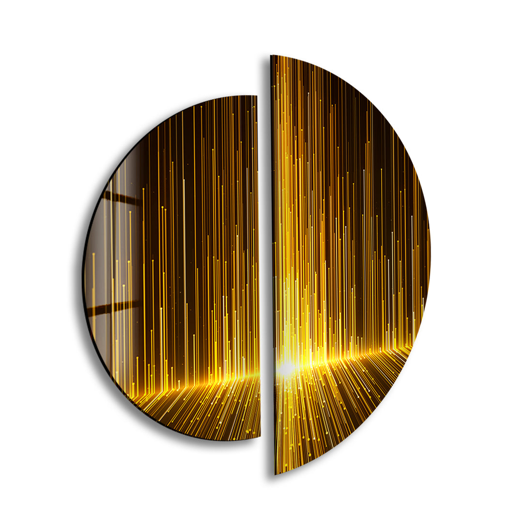 Round 2 Piece Black & Gold Glass Wall Art glass wall decor, glass wall art decor
