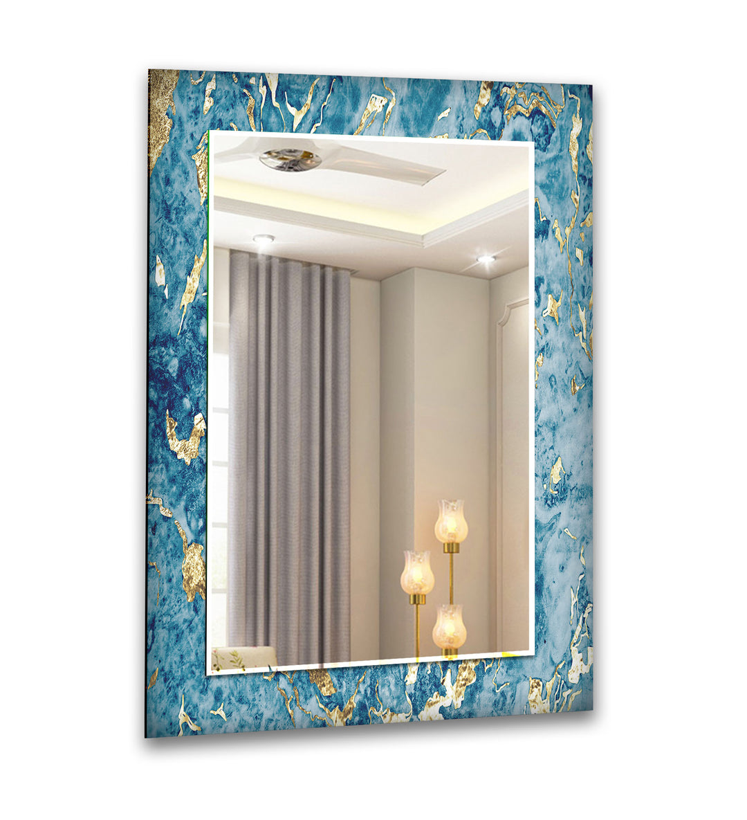 Golden Blue Wall Mirror oversized mirror
