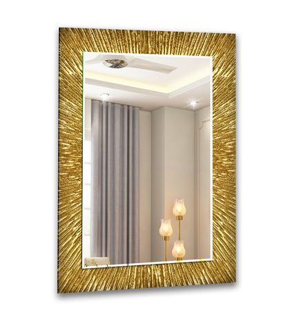 Abstract Tempered Glass Wall Mirror