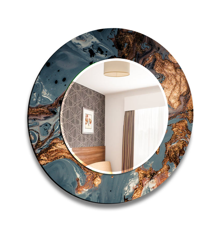 Copper Abstract Marble Wall Mirror Abstract Wall Mirror
