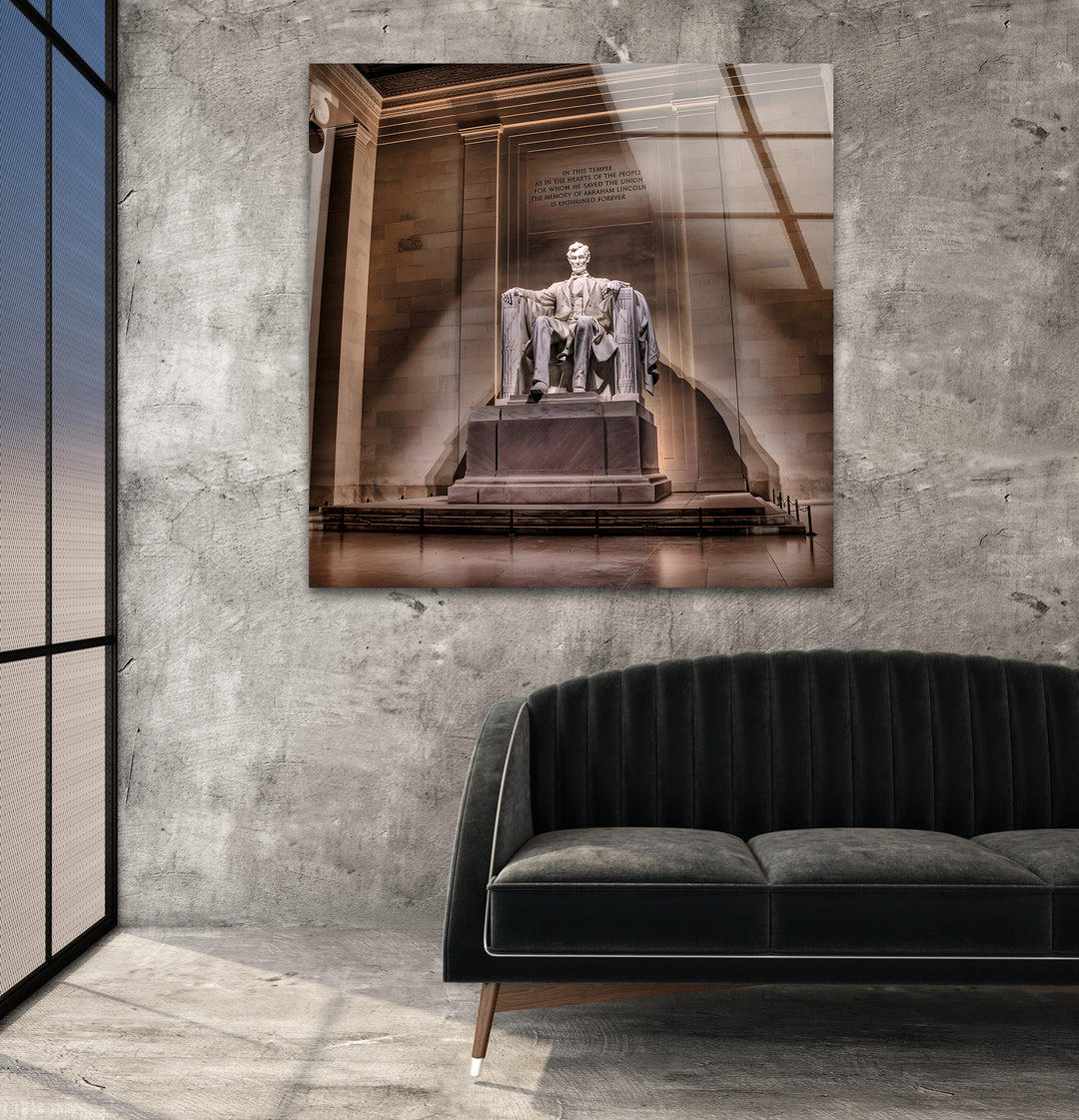 Lincoln Memorial Glass Wall Art – Majestic View of Washington DC’s Iconic Landmark