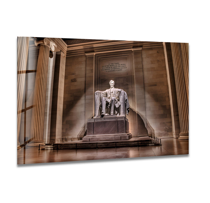 Lincoln Memorial Glass Wall Art – Majestic View of Washington DC’s Iconic Landmark