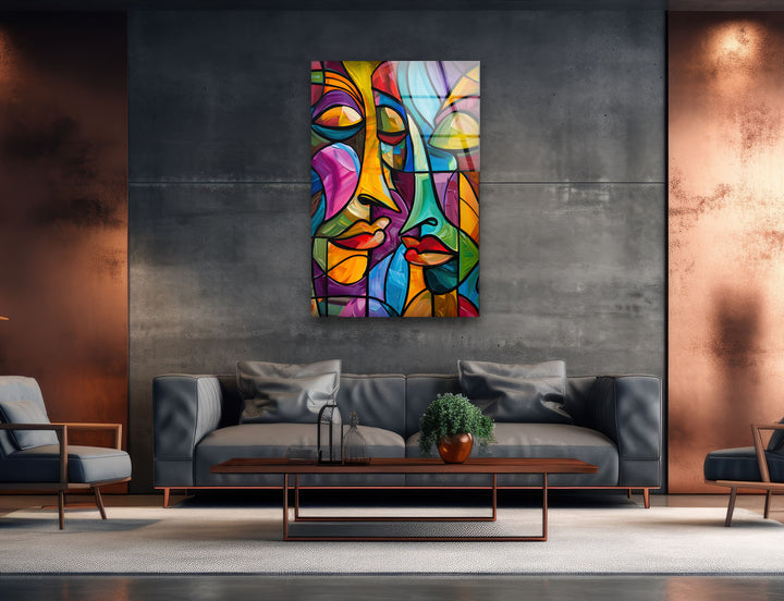 Pablo Picasso Abstract Faces Glass Wall Art