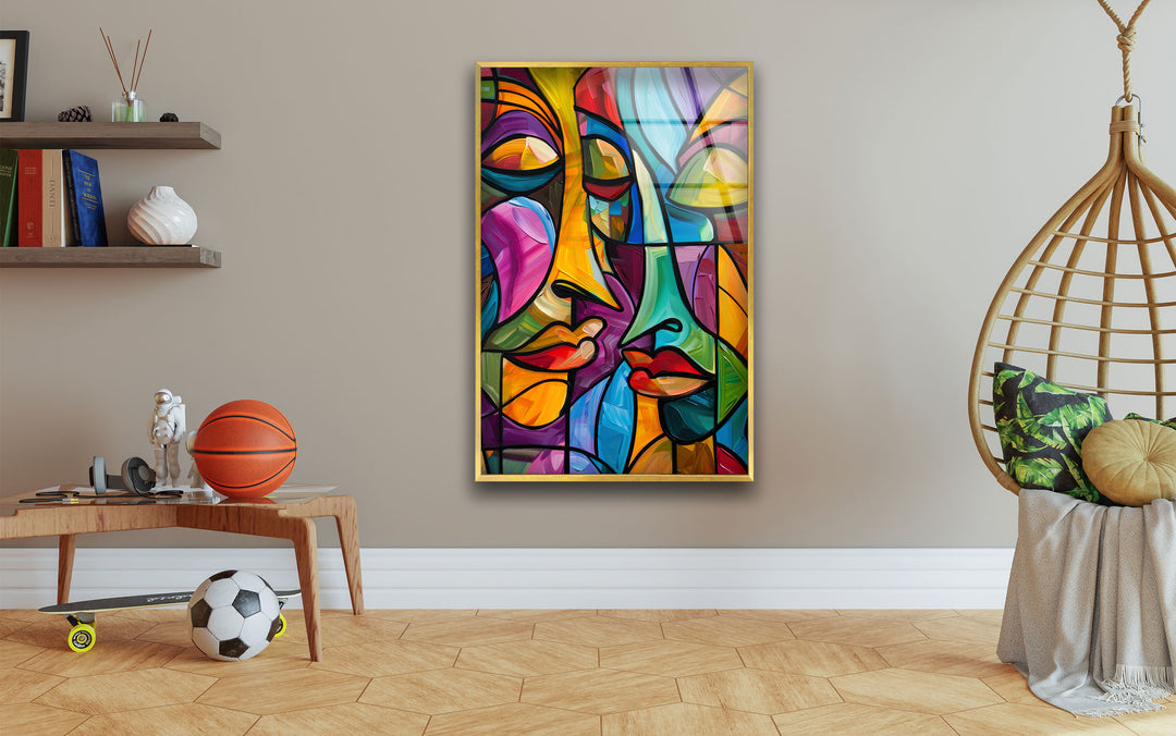 Pablo Picasso Abstract Faces Glass Wall Art