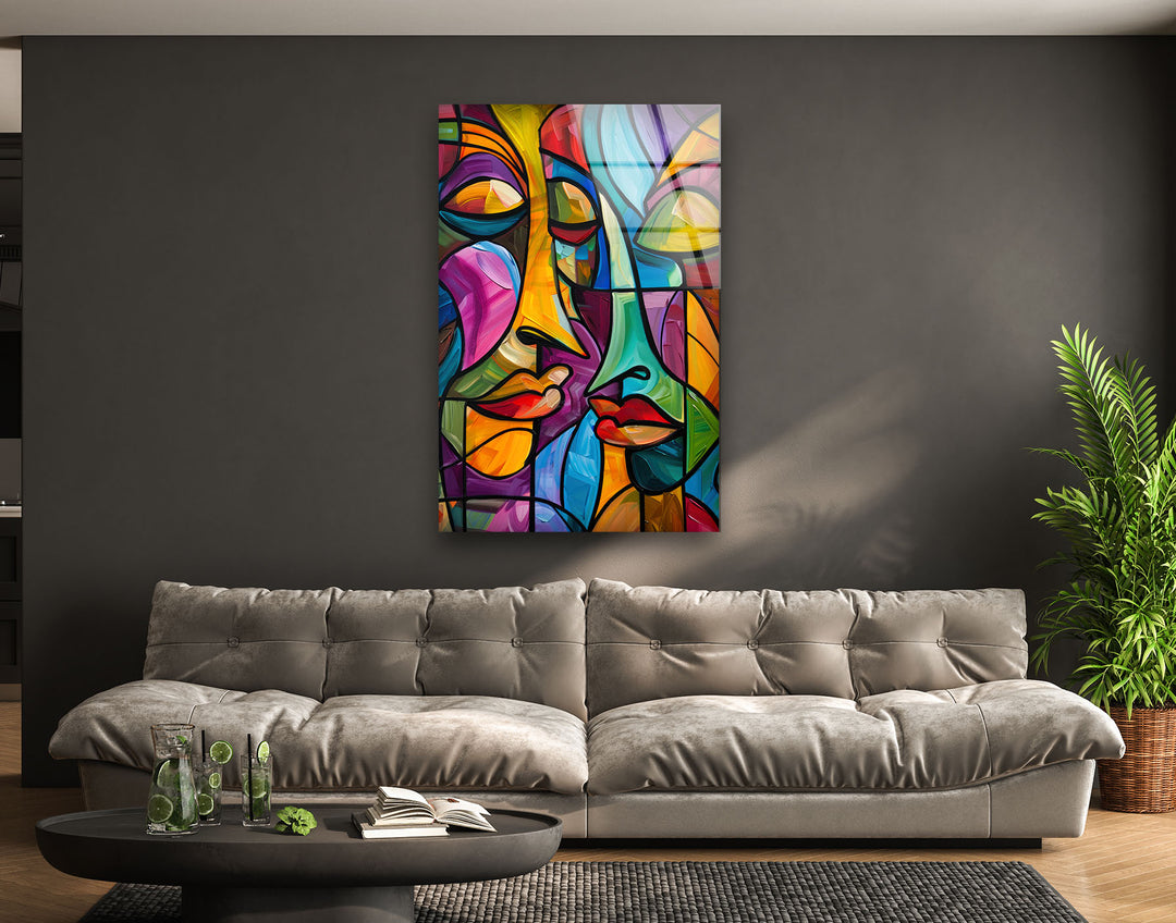 Pablo Picasso Abstract Faces Glass Wall Art