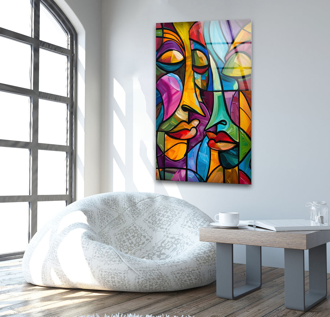 Pablo Picasso Abstract Faces Glass Wall Art