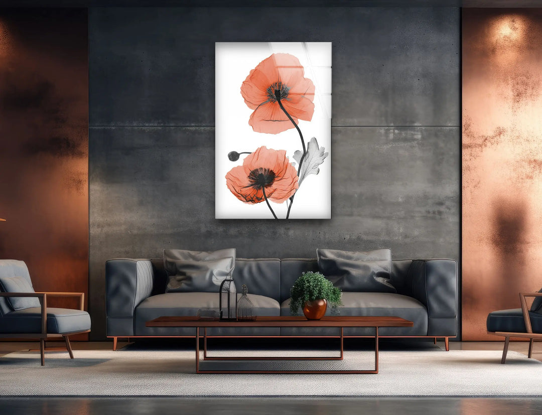 Albert Koetsier Red Soft Poppy Glass Wall Art, glass photo prints, glass picture prints