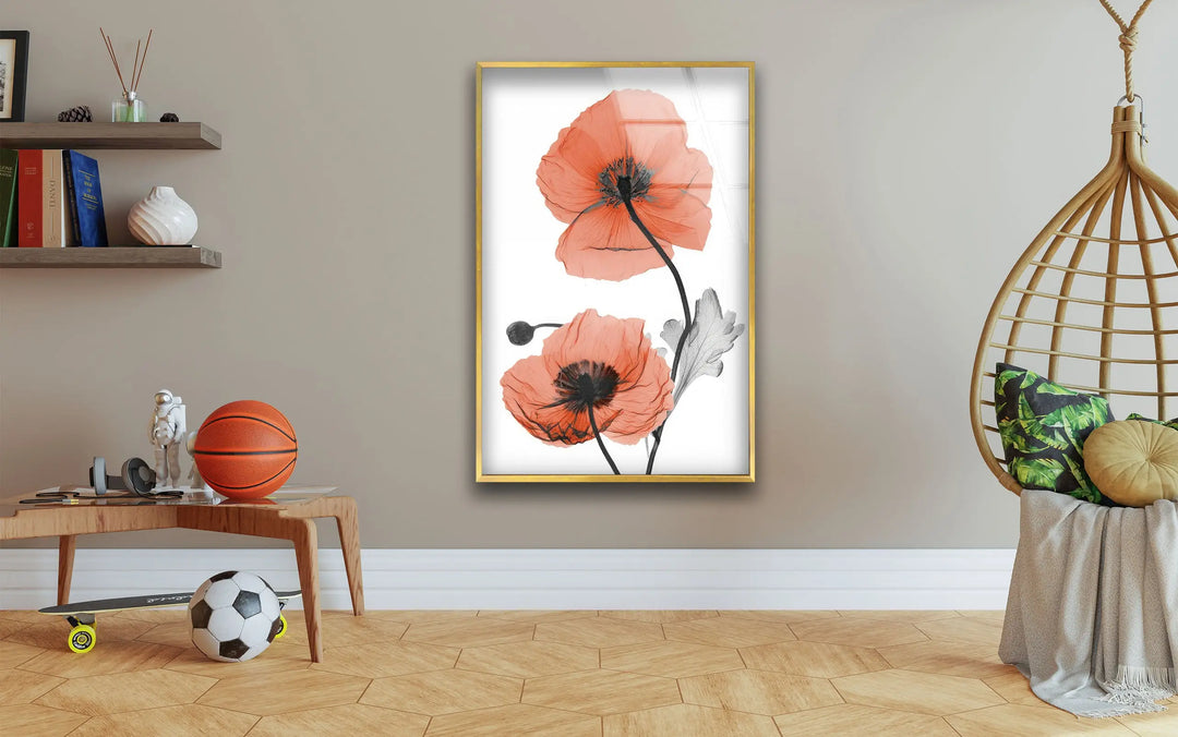 Albert Koetsier Red Soft Poppy Glass Wall Art, Glass Printing Wall Art, Print photos on glass