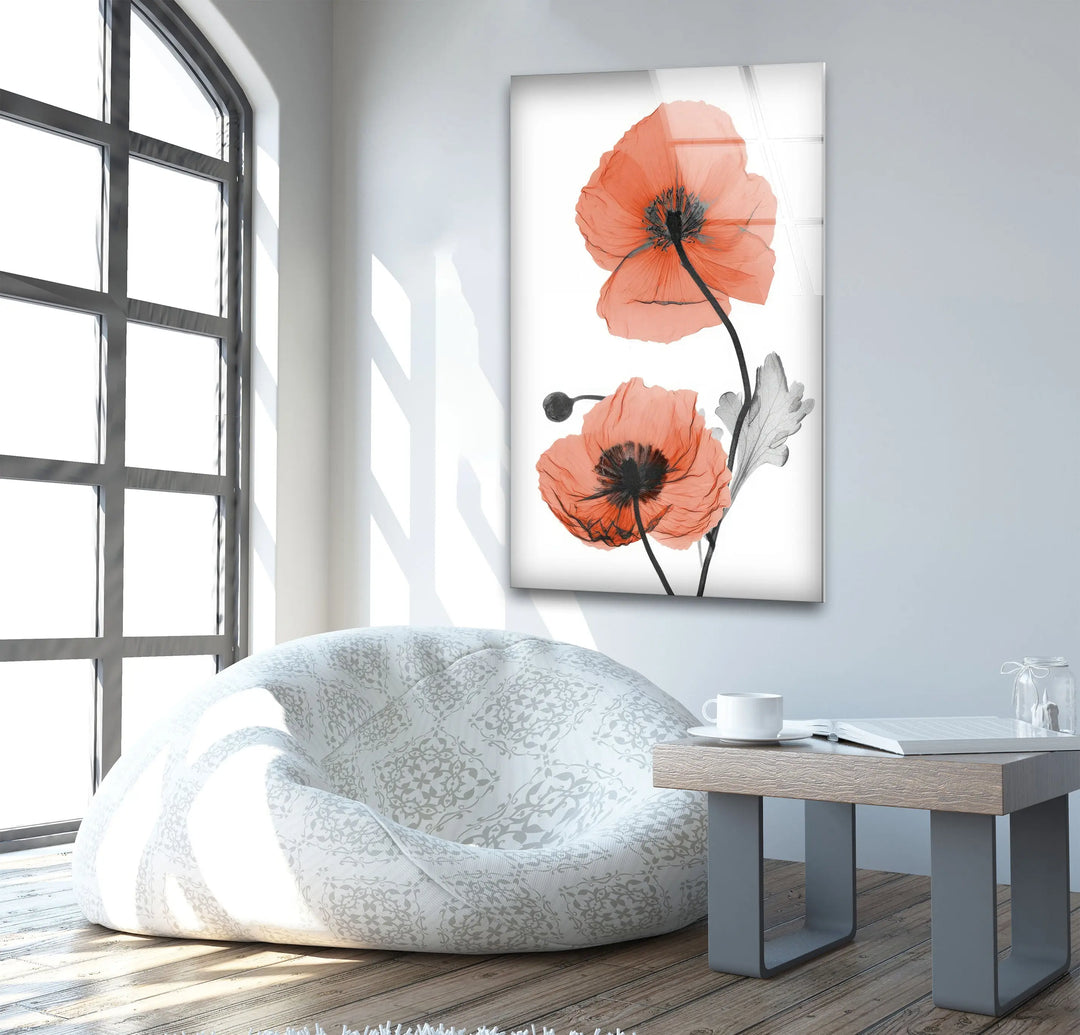 Albert Koetsier Red Soft Poppy Glass Wall Art, glass image printing, glass prints from photos