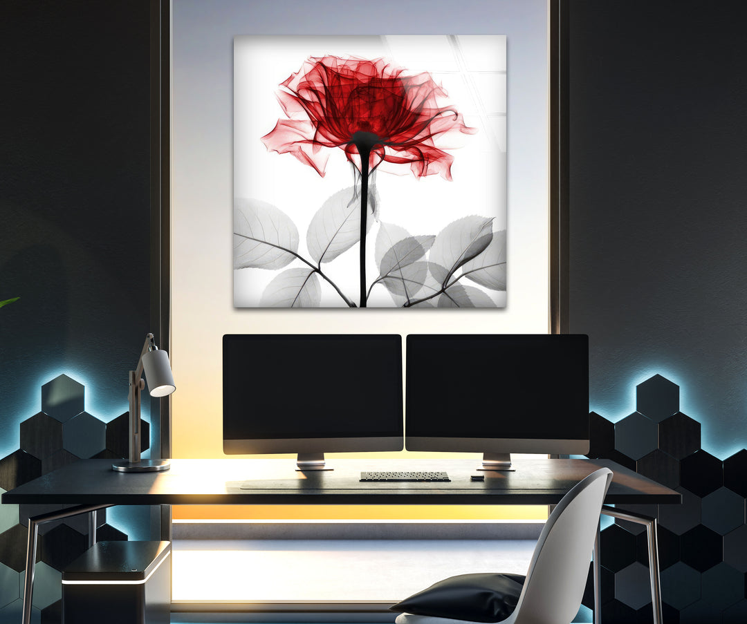 Albert Koetsier Tonal Rose Glass Wall Art, photo print on glass, prints on glass wall art