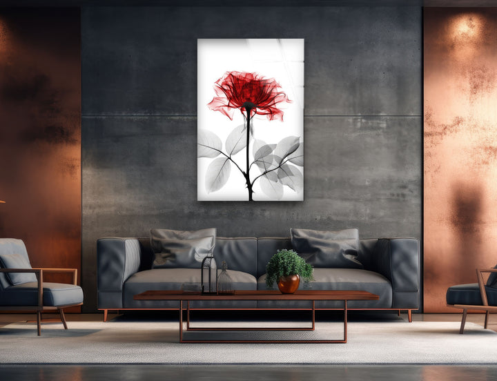 Albert Koetsier Tonal Rose Glass Wall Art, glass art painting, glass art for the Wall