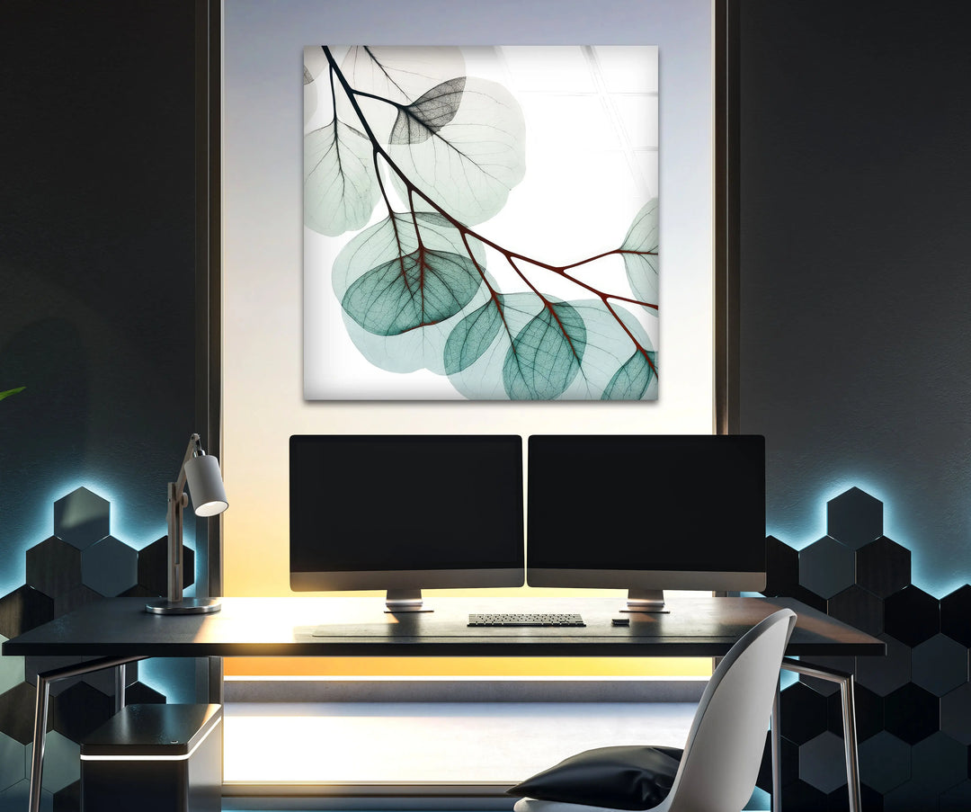 Albert Koetsier Xray Eucalyptus Glass Wall Art, photo print on glass, prints on glass wall art